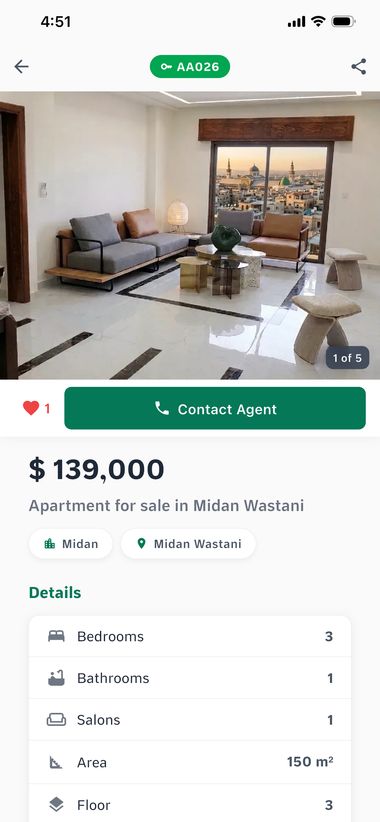 Mayadeen app - property details